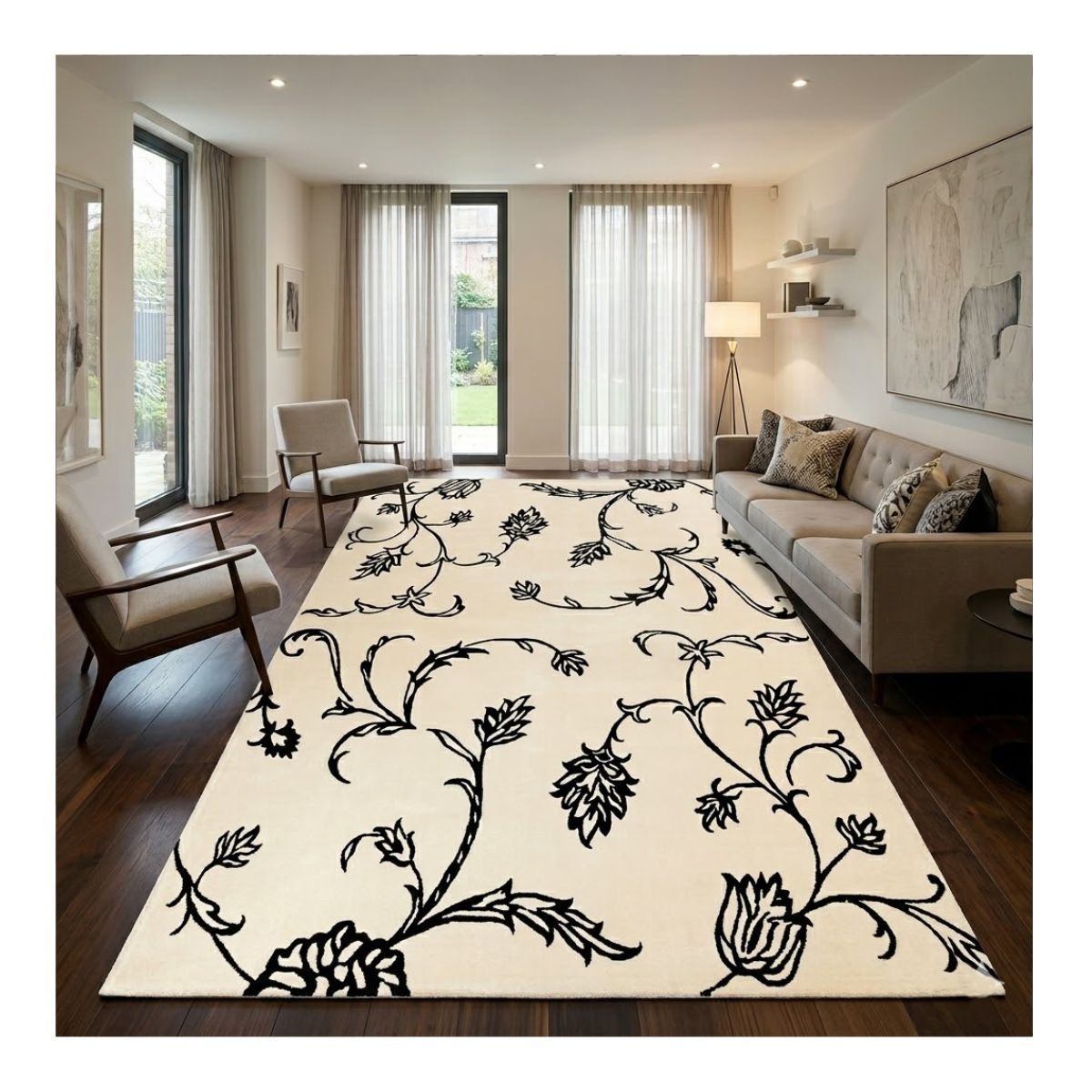 Tapete Arabesco 196X292 3-white/Black