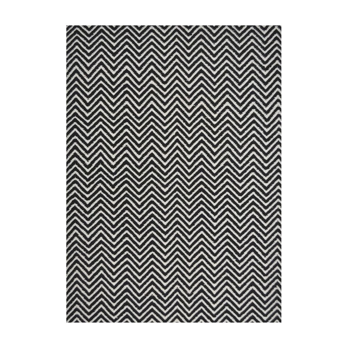 Tapete Kilim Cotton 100x150 CK01 black white - Imagem 2