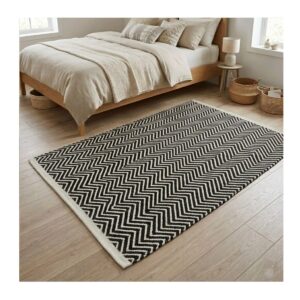 Tapete Kilim Cotton 100x150 CK01 black white