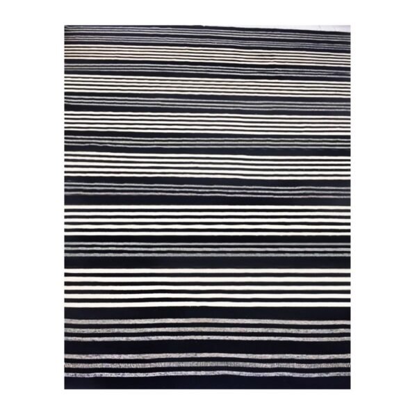 Tapete Kilim Listrado 260x307 Preto Cru — foto 2