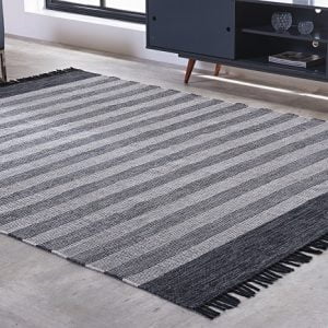 Tapete Kilim Mallani 200x250 Dupla Face Preto/Unico