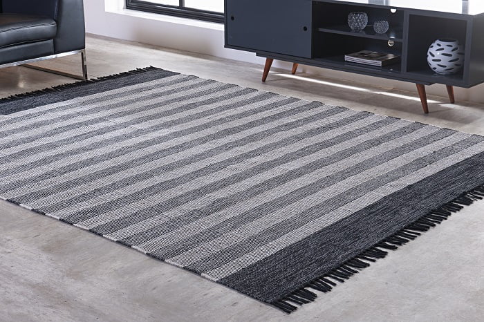 Tapete Kilim Mallani 200x250 Dupla Face Preto/Unico