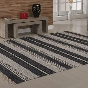 Tapete Kilim Raipur 140x200 Cinza Unico