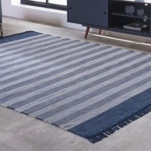 Tapete Kilim Mallani 200x250 Dupla Face Azul