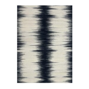 Tapete abstrato creme com design de linhas escuras vibrantes em formato de ondas sonoras.