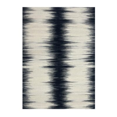 Tapete abstrato creme com design de linhas escuras vibrantes em formato de ondas sonoras.