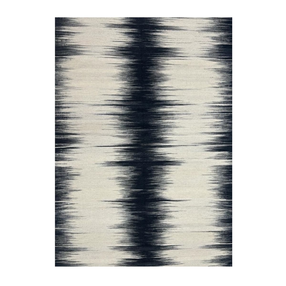 Tapete abstrato creme com design de linhas escuras vibrantes em formato de ondas sonoras.