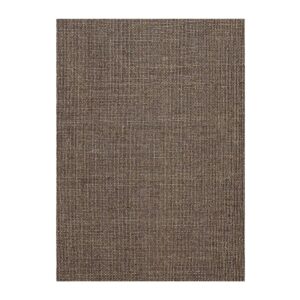 Tapete retangular marrom de textura tecida para decoração minimalista.
