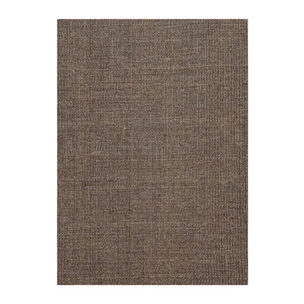 Tapete retangular marrom de textura tecida para decoração minimalista.