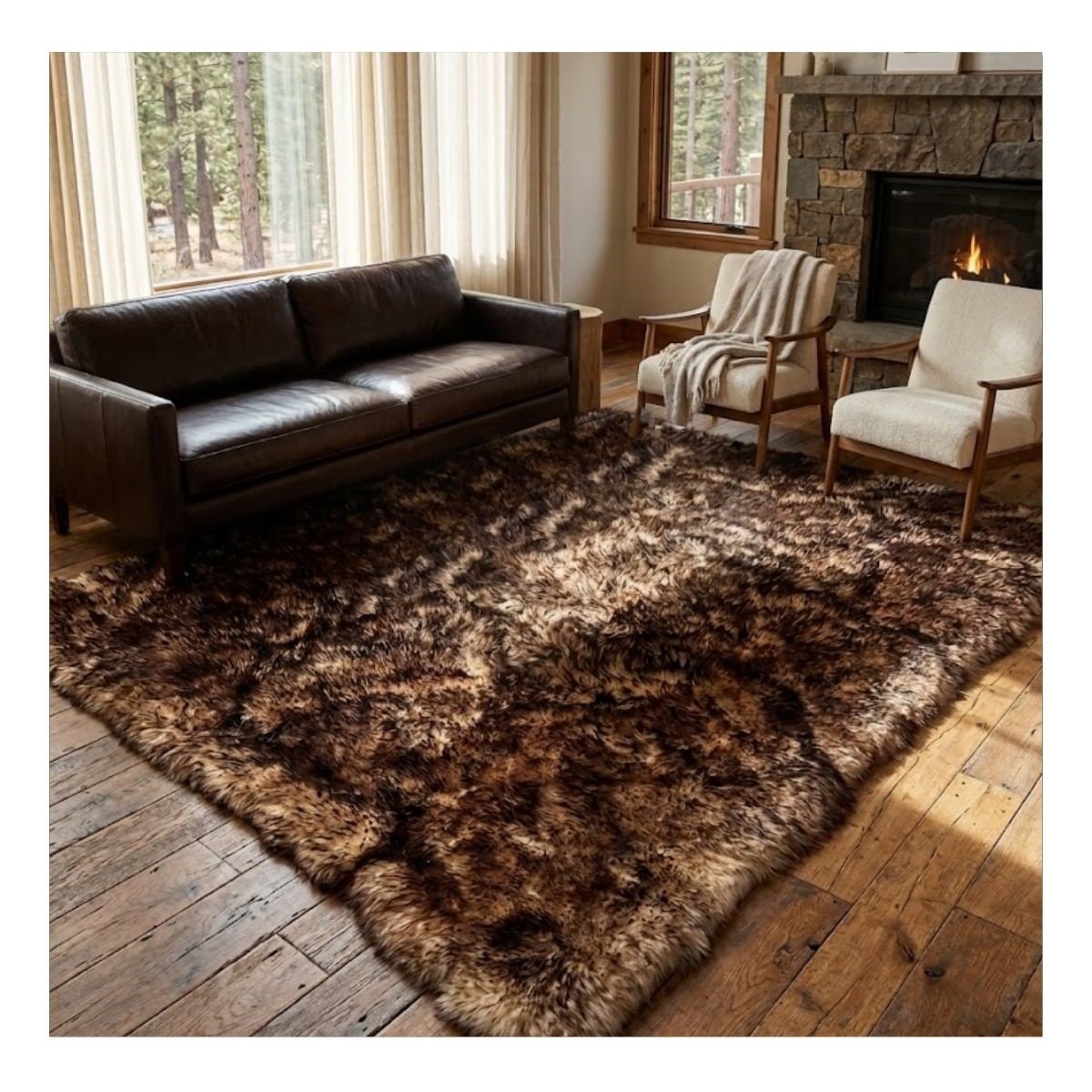 Tapete Pele Ovelha 200×250 Chamuscado