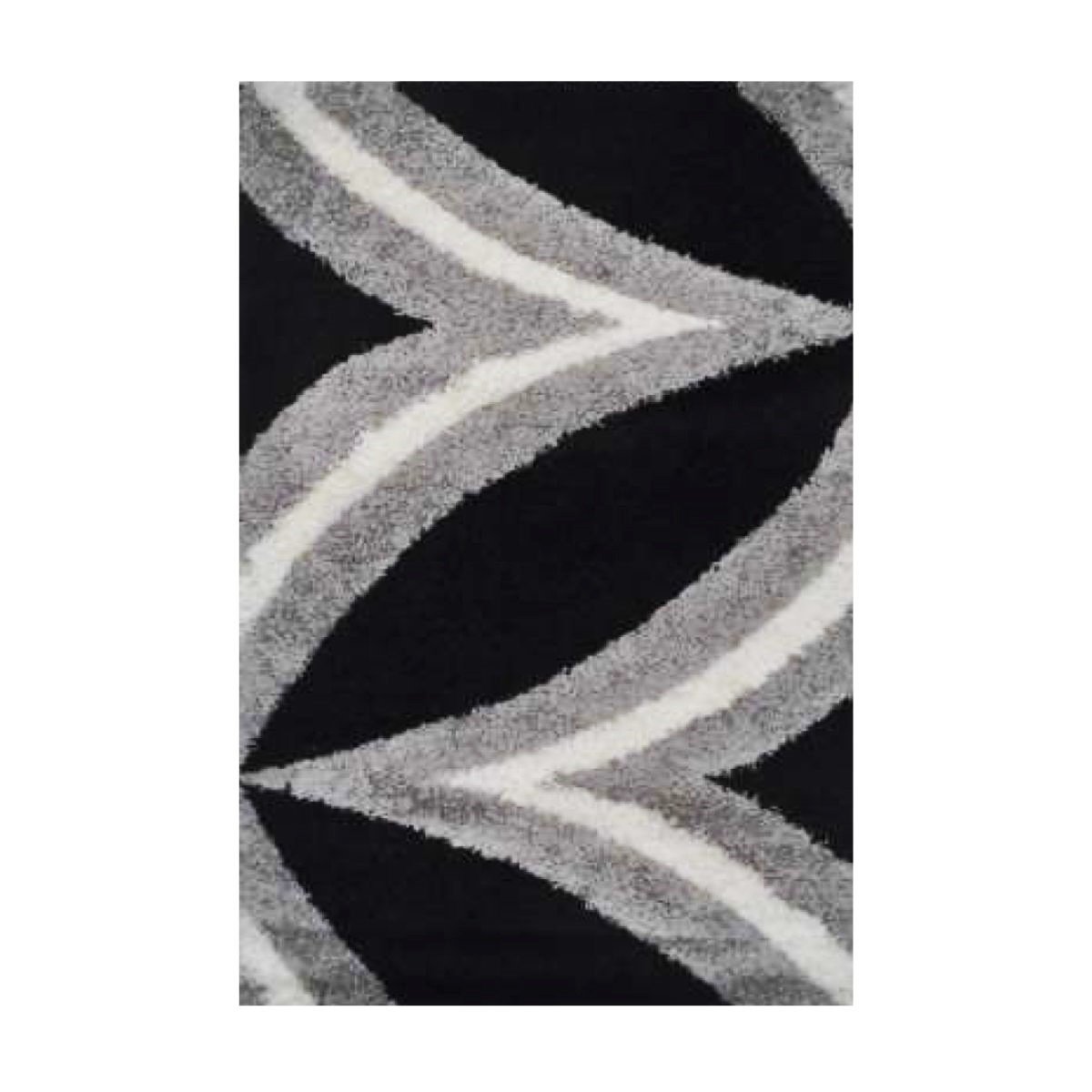 Tapete Shaggy Drawn 100x140 SS304 Black Silver - Imagem 2
