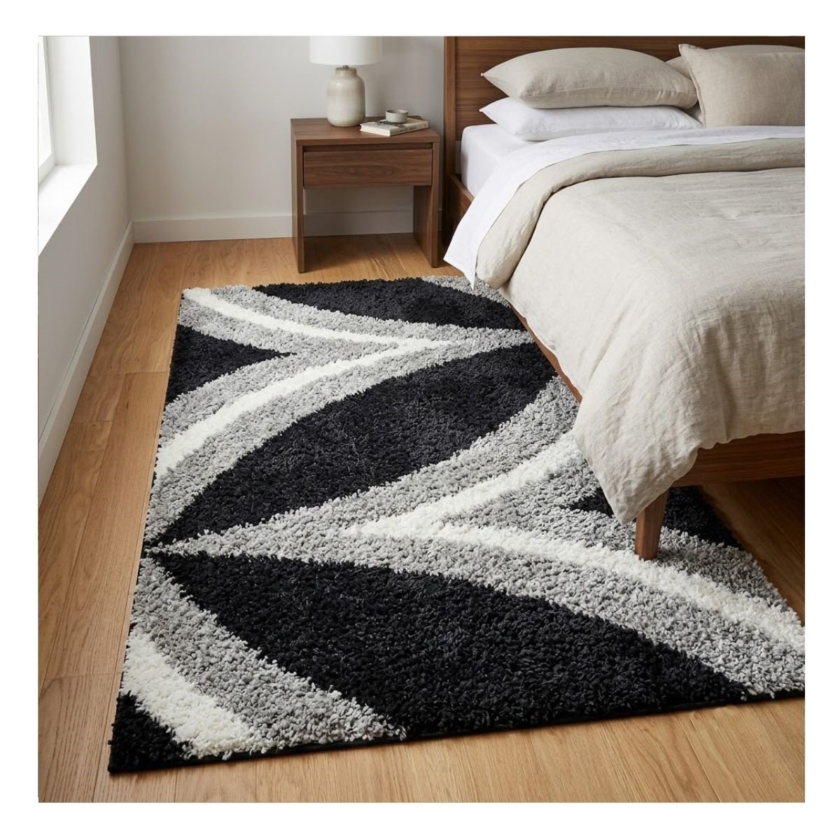 Tapete Shaggy Drawn 100×140 SS304 Black Silver