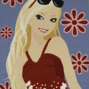 Tapete Barbie 80x120 Flor Vermelha Infantil