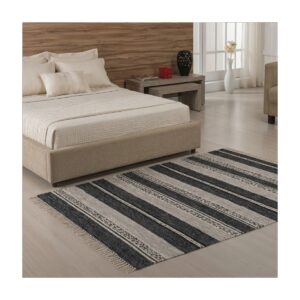 Tapete Kilim Raipur 100x140 Cinza Unico