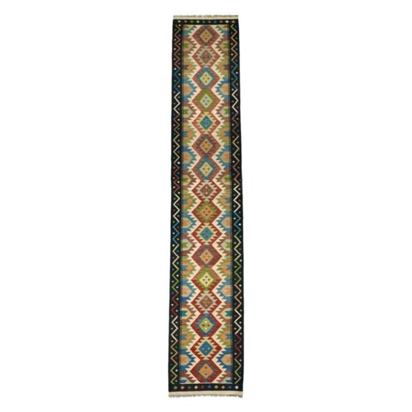 Tapete Kilim Longo E Vibrante Para Corredores E Hallways