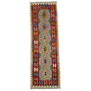Tapete Kilim Vibrante Artesanato Com Geometria E Cores Vibrantes