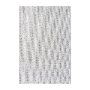 Tapete retangular cinza de textura tecida, perfeito para decoração minimalista moderna.