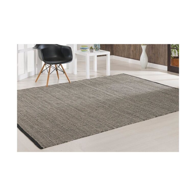 Tapete Lã Linhas 200x250 Prata/preto