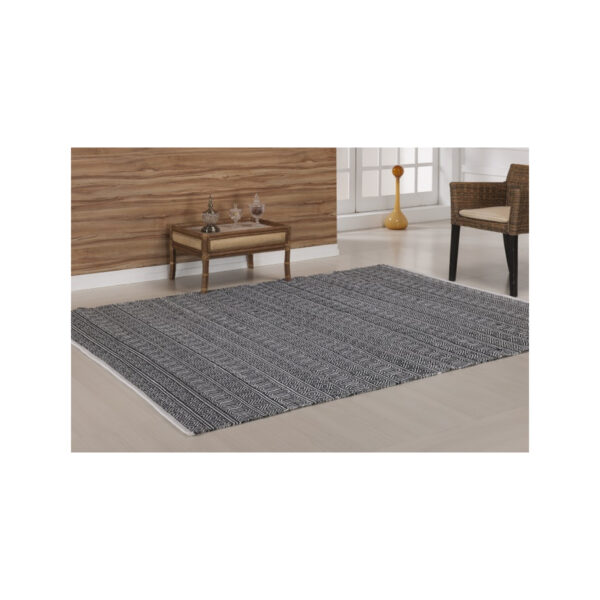 Tapete Kilim Anand 200x250 Preto Unico - Imagem 3