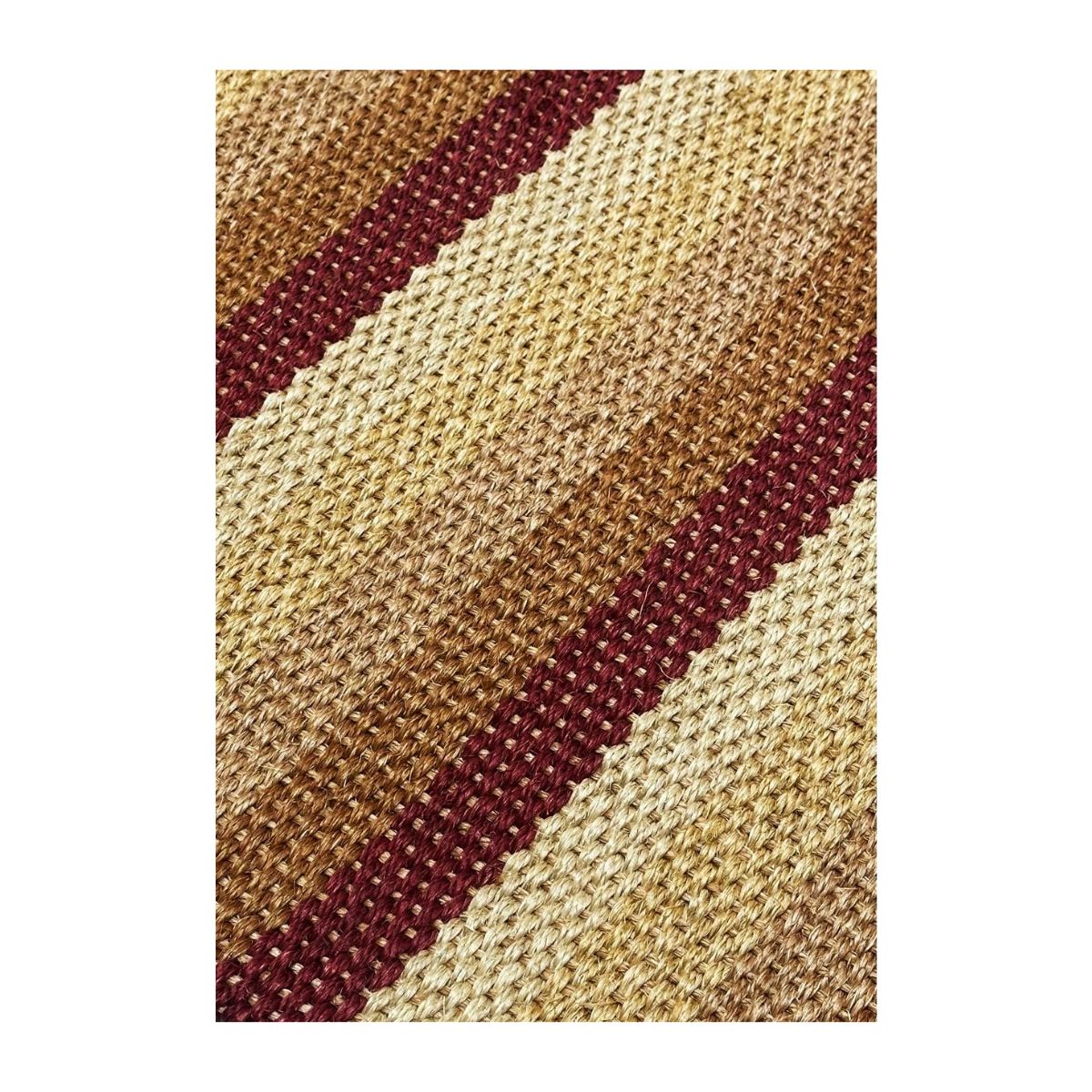 Tapete Sisal Natural 70x220 Listrado Vermelho - Imagem 2