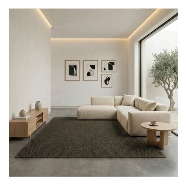 Tapete Sisal Natural 150x150 Escama Marrom