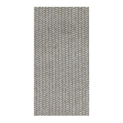 Tapete de sisal com padrão de espinha de peixe em tons neutros para decoração sofisticada.