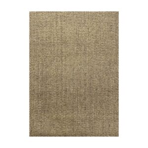 Tapete de sisal marrom em padrão chevron para decoração de interiores rústica.