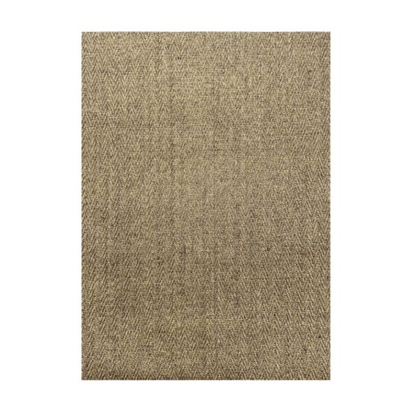 Tecido marrom rústico com padrão espinha de peixe, ideal para decoração de interiores e moda.