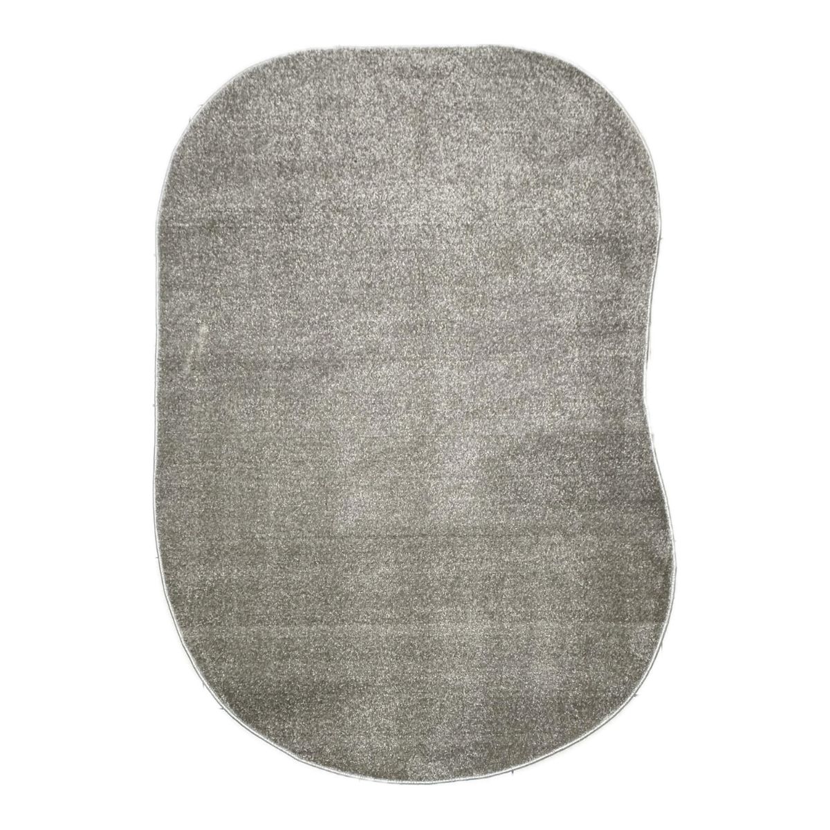 Tapete cinza em forma orgânica com textura macia e aparência moderna e elegante.