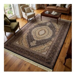 Tapete Alanya 200x250 Des01 Preto/Preto