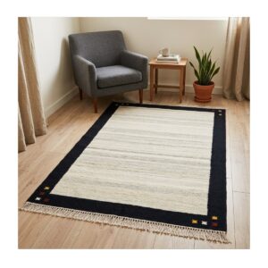 Tapete Kilim Jaipur 124x185 30 Preto Cru