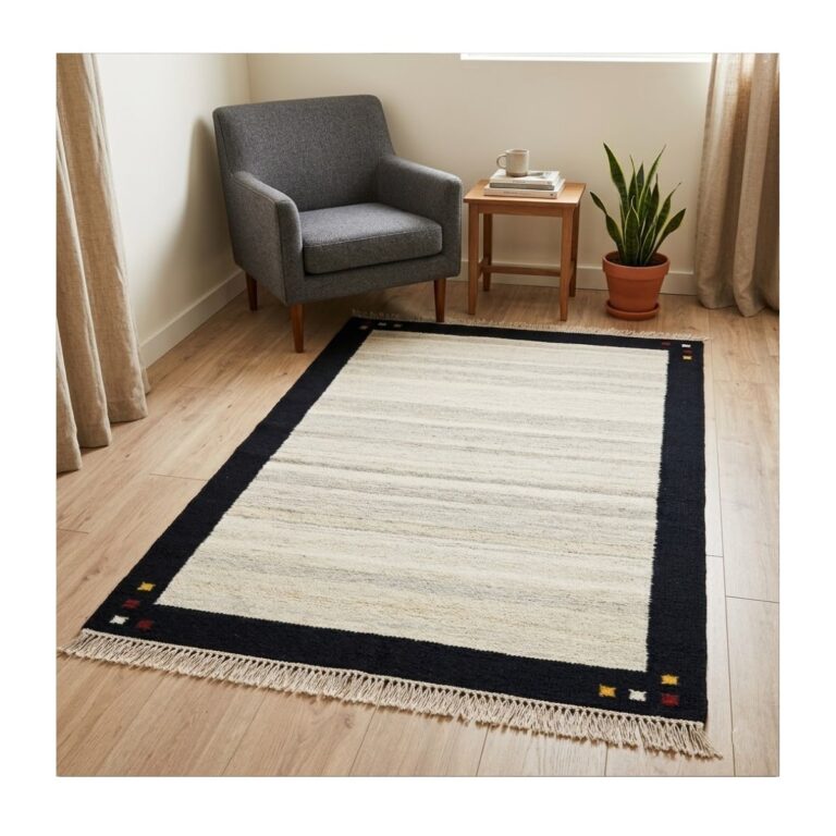 Tapete Kilim Jaipur 124x185 30 Preto Cru