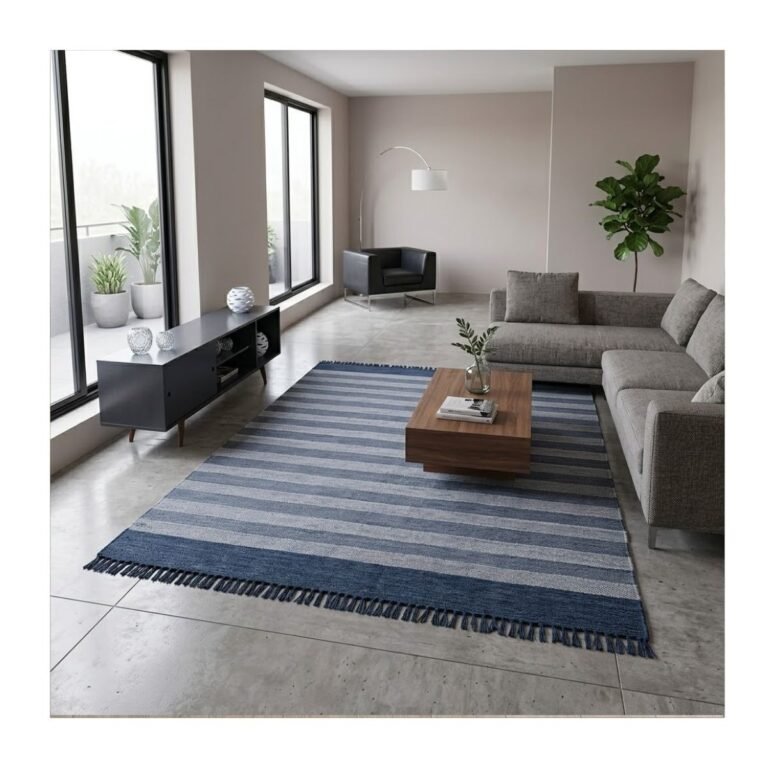 Tapete Kilim Mallani 200x300 Dupla Face Azul
