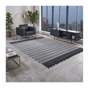 Tapete Kilim Mallani 150x200 Dupla Face Preto