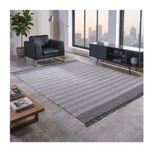 Tapete Kilim Mallani 200x250 Dupla Face Cinza