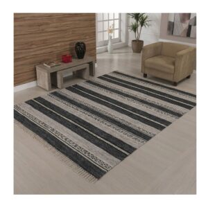 Tapete Kilim Raipur 140x200 Cinza Unico