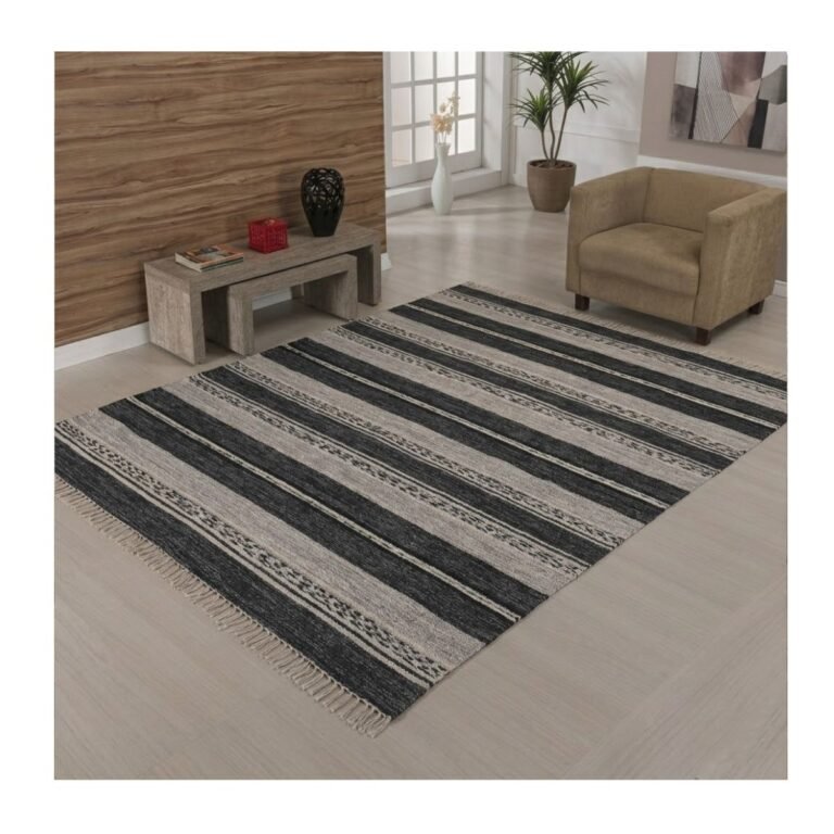 Tapete Kilim Raipur 200x300 Cinza Unico