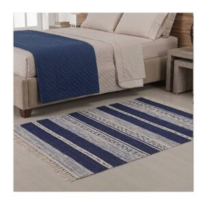 Tapete Kilim Raipur 100x140 Azul Unico