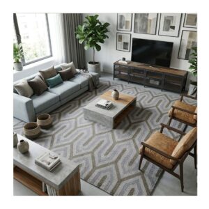 Tapete Kilim Geometric 250x350 KG313 cinza