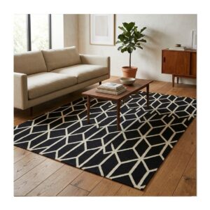 Tapete Kilim Geometric 150x200 KG317 Black White