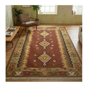 Tapete Kilim Antique 250x302 Geometrico Marrom