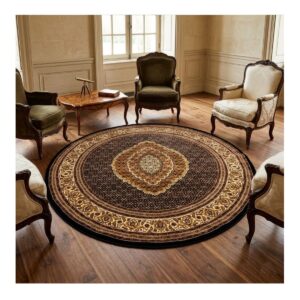 Tapete Splendor 200 Redondo 2120H Black/Cream