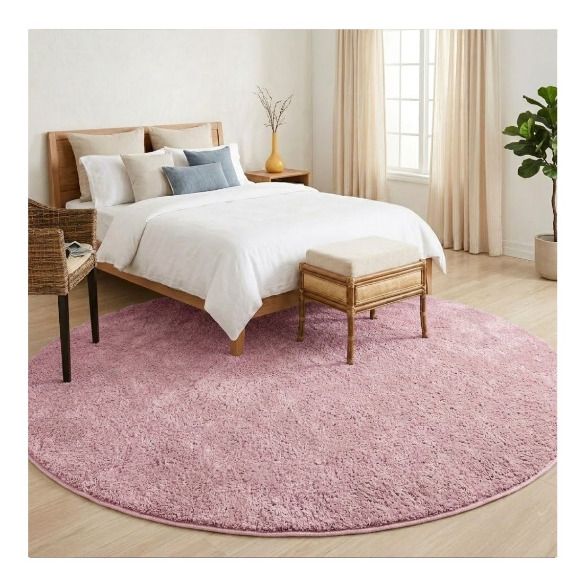 Tapete Classic 150 Redondo Rosa Bebe