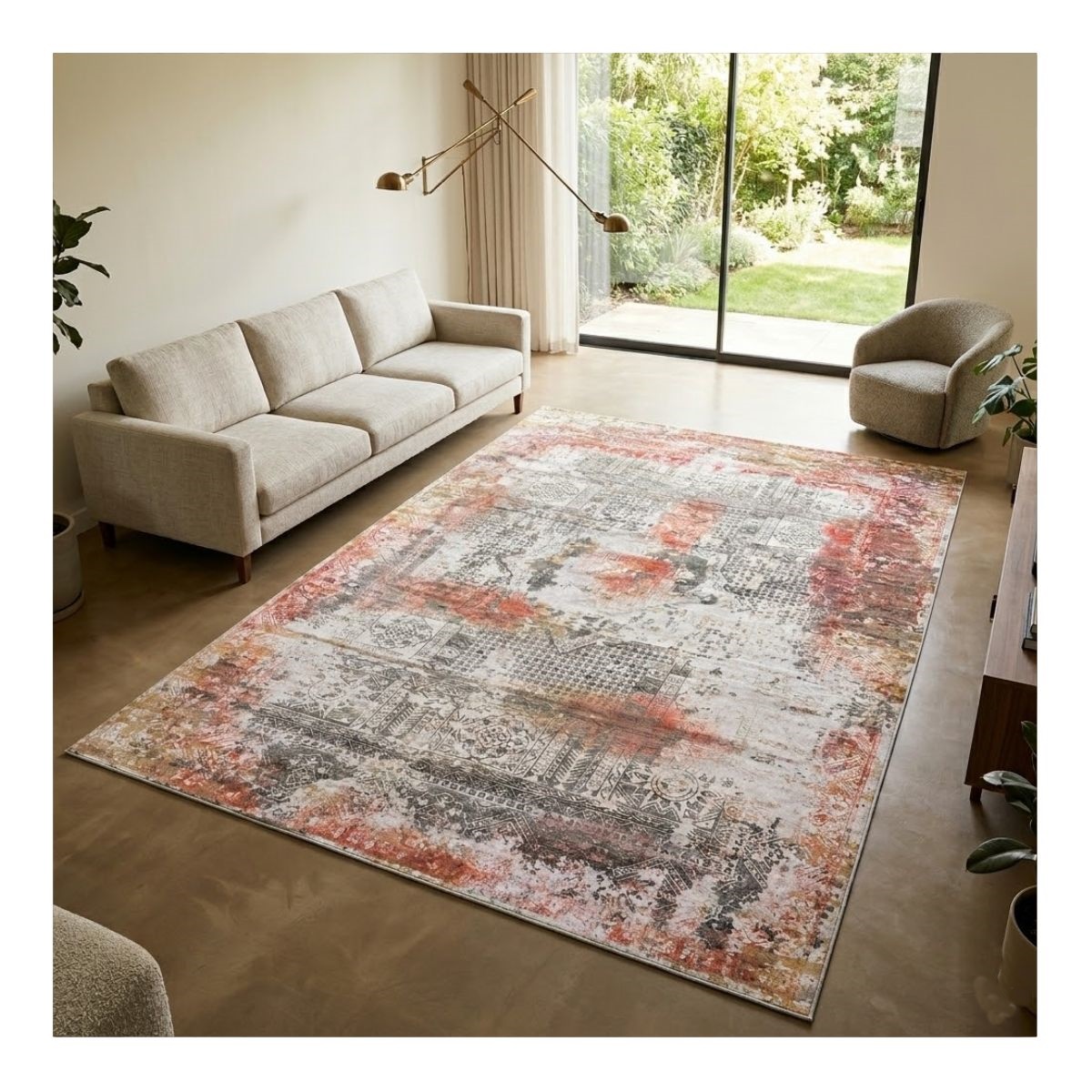 Tapete Solem 240x340 02928A Cinza Vermelho