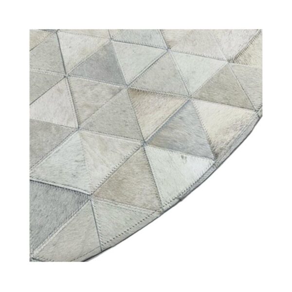 Tapete Couro 150 Redondo triangulo Off White — foto 3