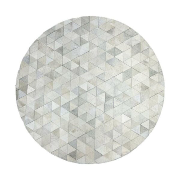Tapete Couro 150 Redondo triangulo Off White — foto 2