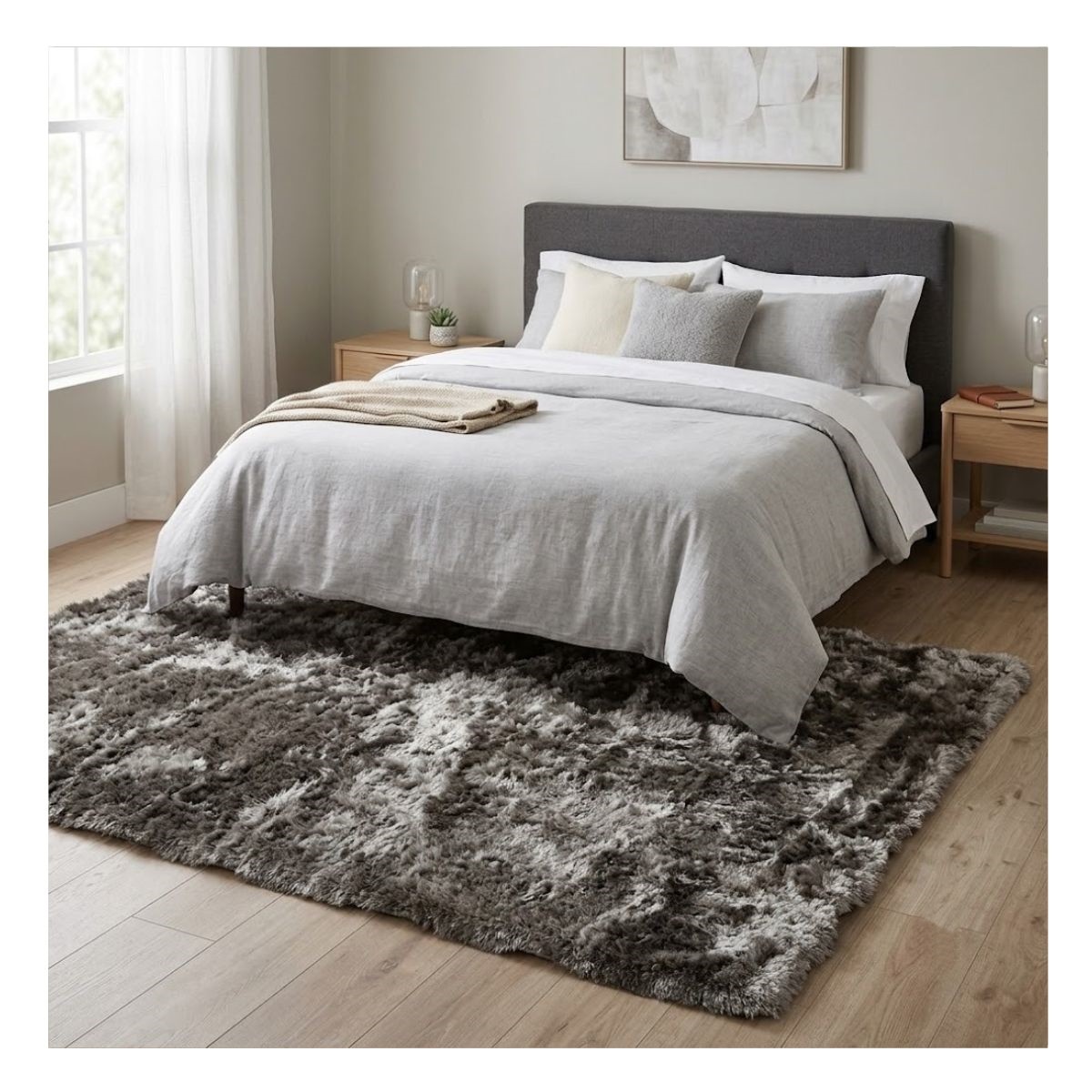 Tapete Fashion Silk Shaggy 140×200 cinza steel