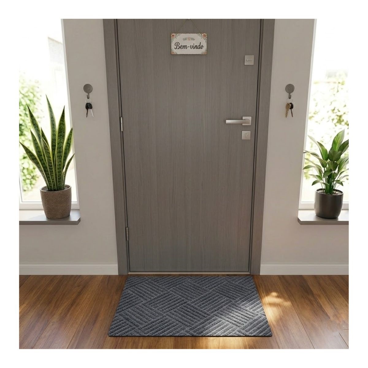 Tapete Antiderrapante 50×80 Losangulo Light Grey