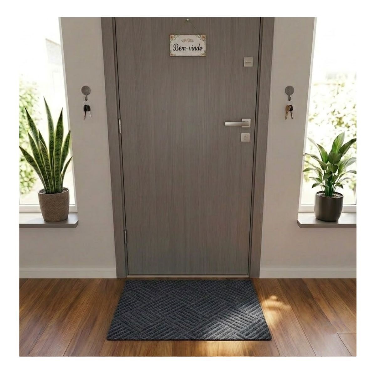 Tapete Antiderrapante 50×80 Losangulo Dark Grey