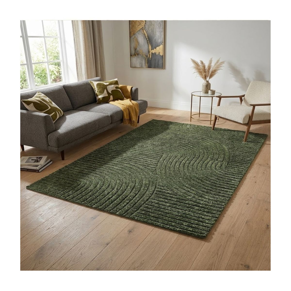 Tapete Realce Desenhado 200×250 Sand Verde Oliva